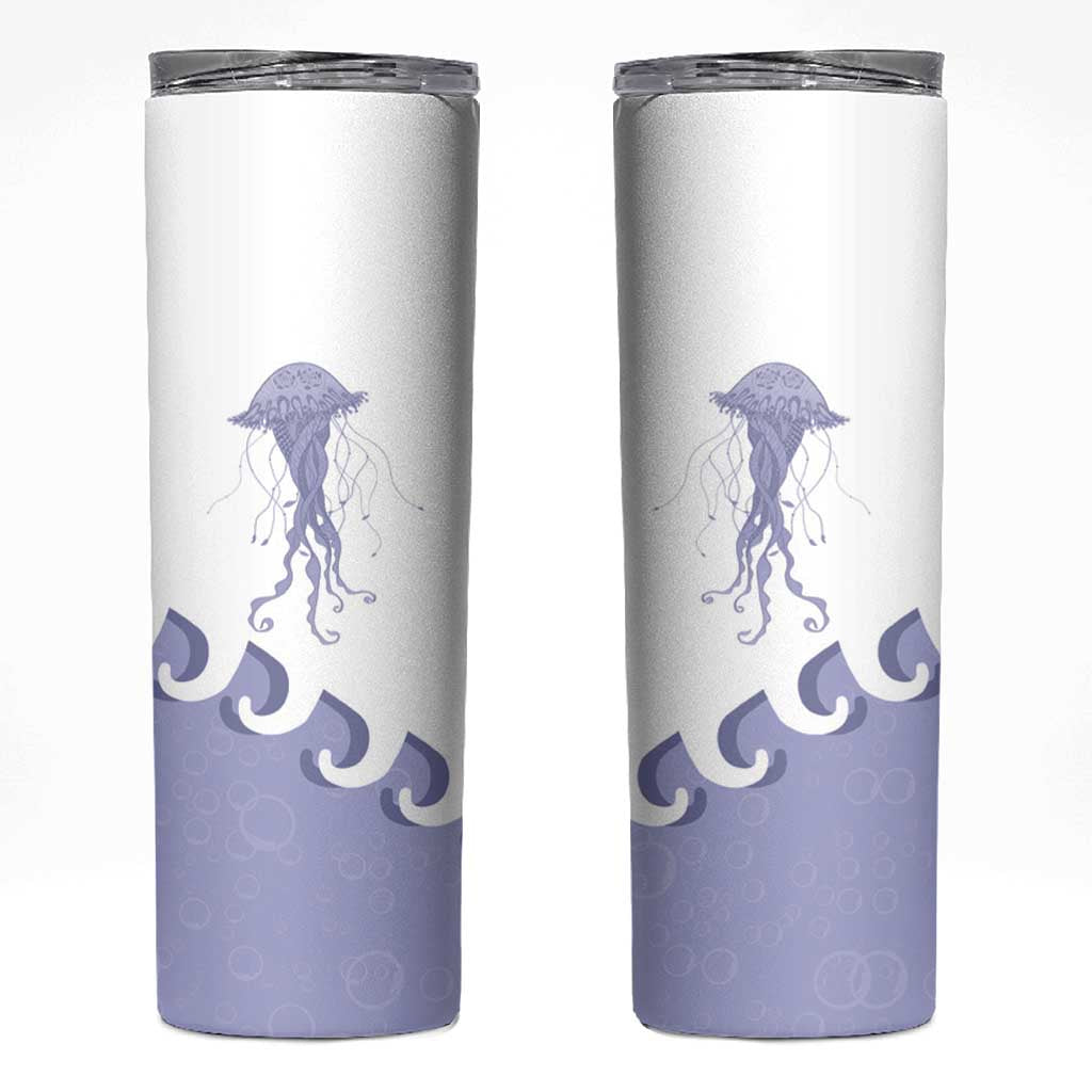 Western Yoke Skinny Tumbler Jellyfish And Water Bubbles Cowboy Style - Wonder Print Shop