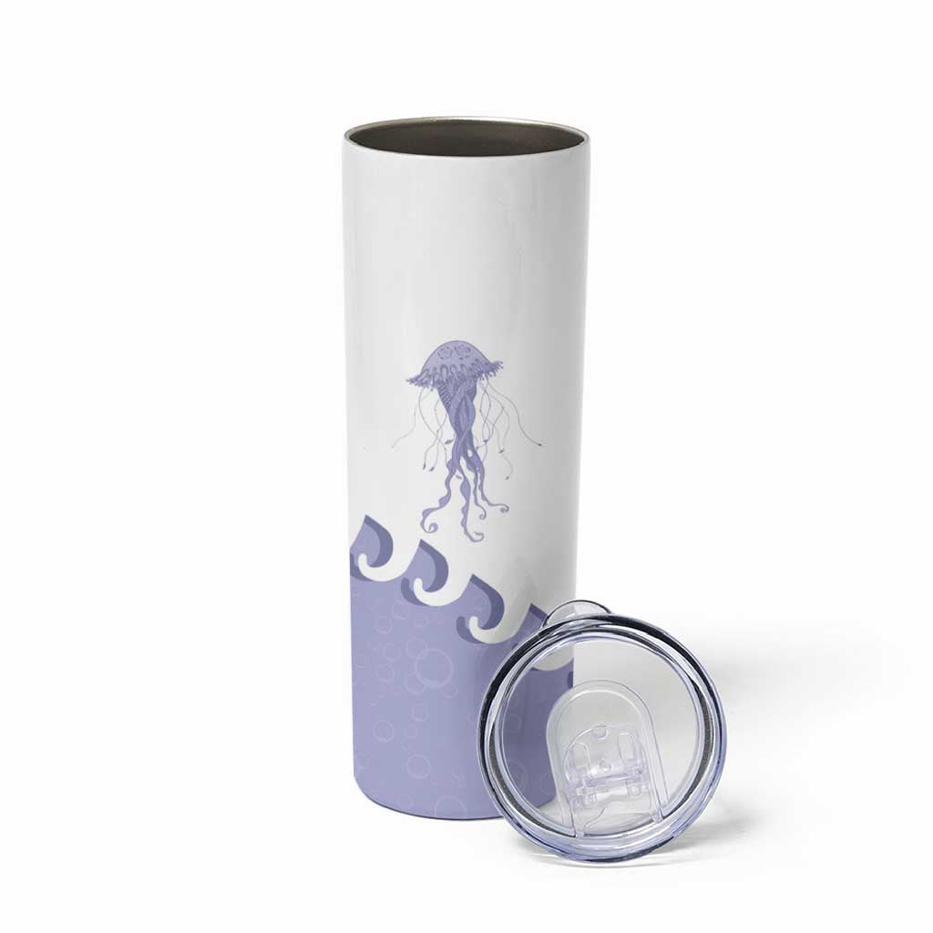 Western Yoke Skinny Tumbler Jellyfish And Water Bubbles Cowboy Style - Wonder Print Shop