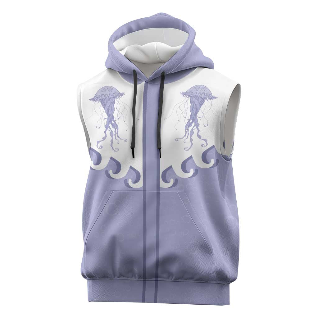 Western Yoke Sleeveless Hoodie Jellyfish And Water Bubbles Cowboy Style - Wonder Print Shop