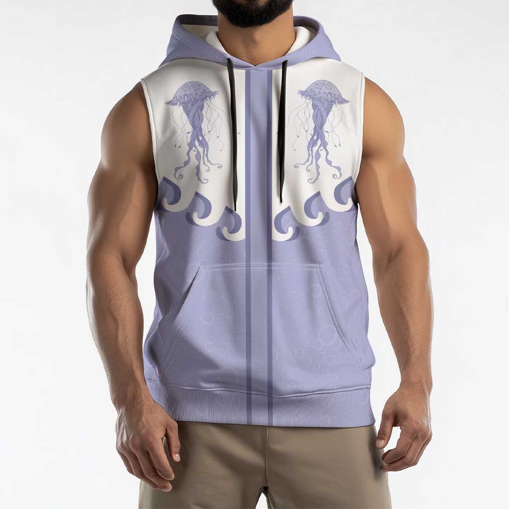 Western Yoke Sleeveless Hoodie Jellyfish And Water Bubbles Cowboy Style - Wonder Print Shop