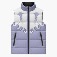 Western Yoke Sleeveless Puffer Jacket Jellyfish And Water Bubbles Cowboy Style - Wonder Print Shop