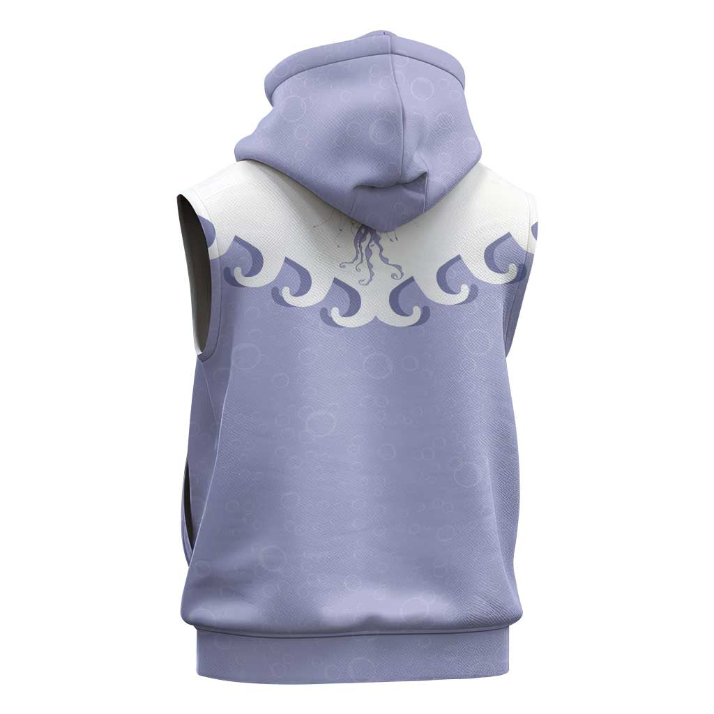 Western Yoke Sleeveless Zip Hoodie Jellyfish And Water Bubbles Cowboy Style - Wonder Print Shop