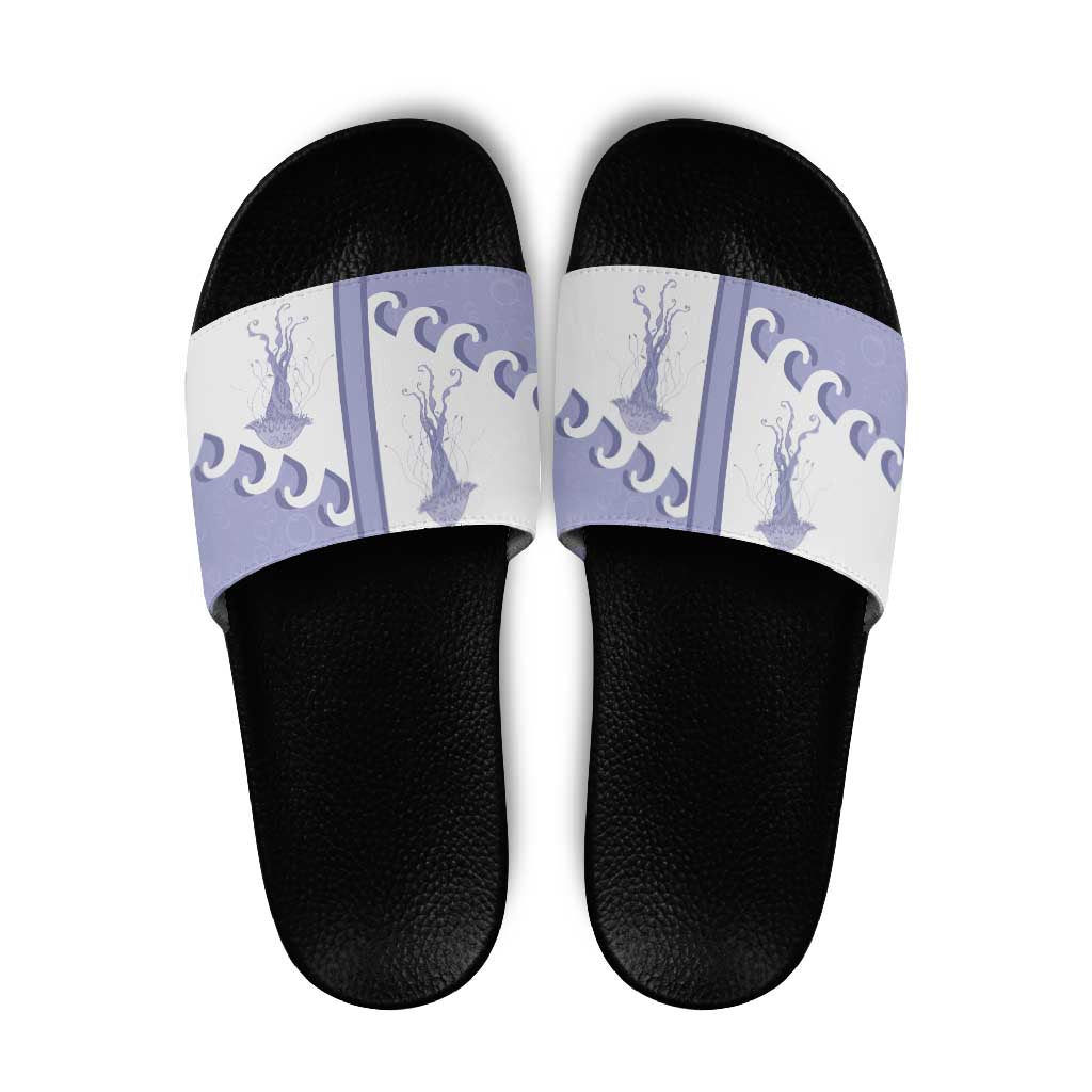 Western Yoke Slide Sandals Jellyfish And Water Bubbles Cowboy Style - Wonder Print Shop