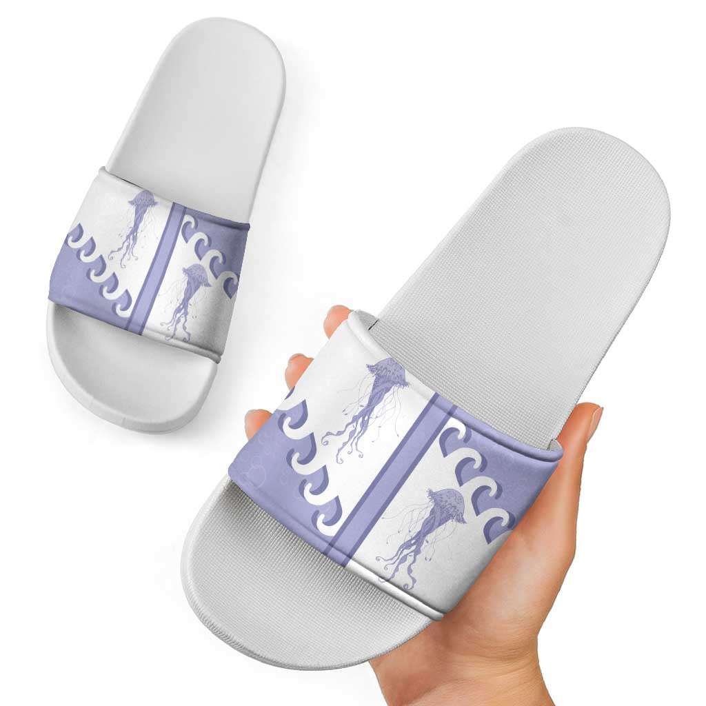 Western Yoke Slide Sandals Jellyfish And Water Bubbles Cowboy Style - Wonder Print Shop