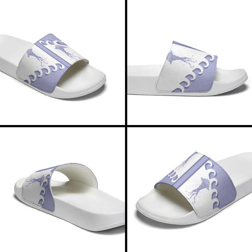 Western Yoke Slide Sandals Jellyfish And Water Bubbles Cowboy Style - Wonder Print Shop