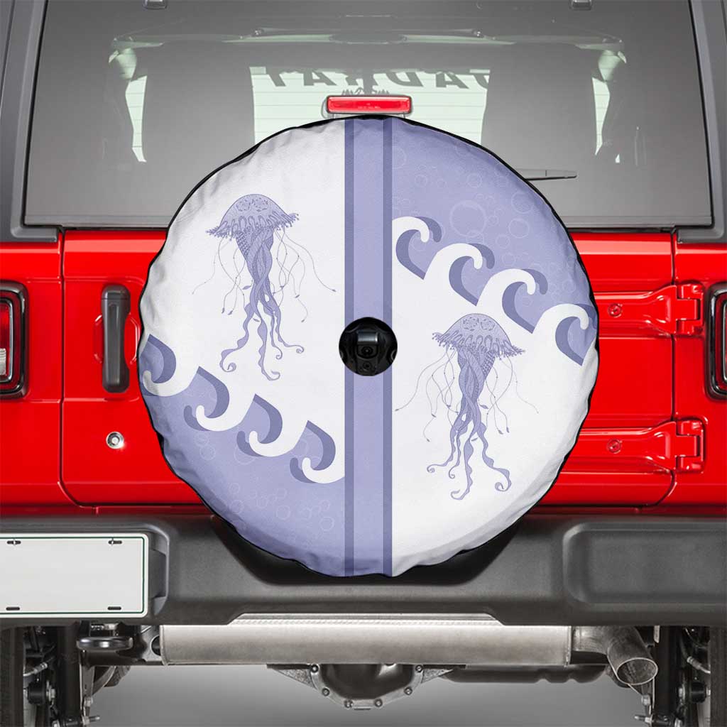 Western Yoke Spare Tire Cover Jellyfish And Water Bubbles Cowboy Style - Wonder Print Shop