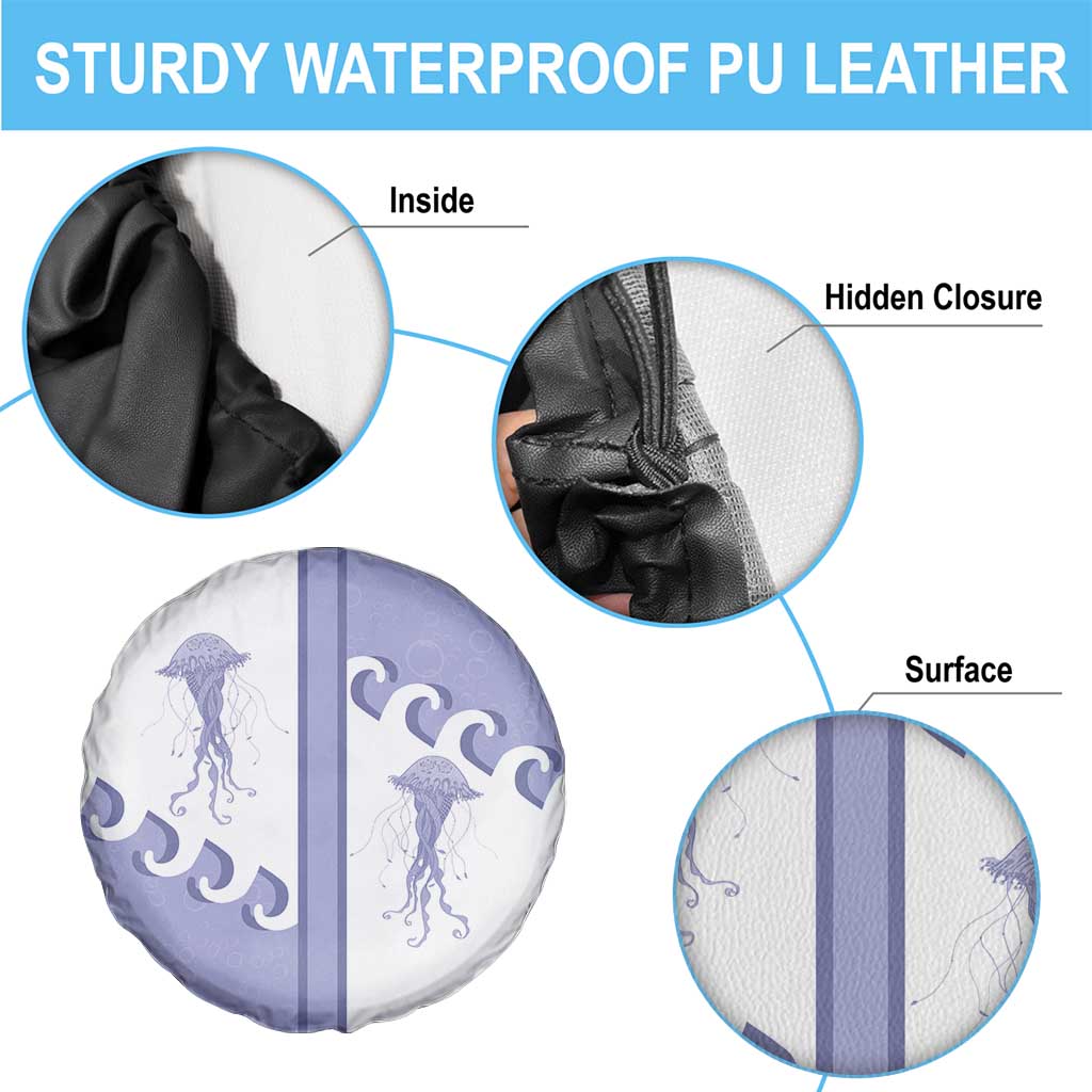 Western Yoke Spare Tire Cover Jellyfish And Water Bubbles Cowboy Style - Wonder Print Shop