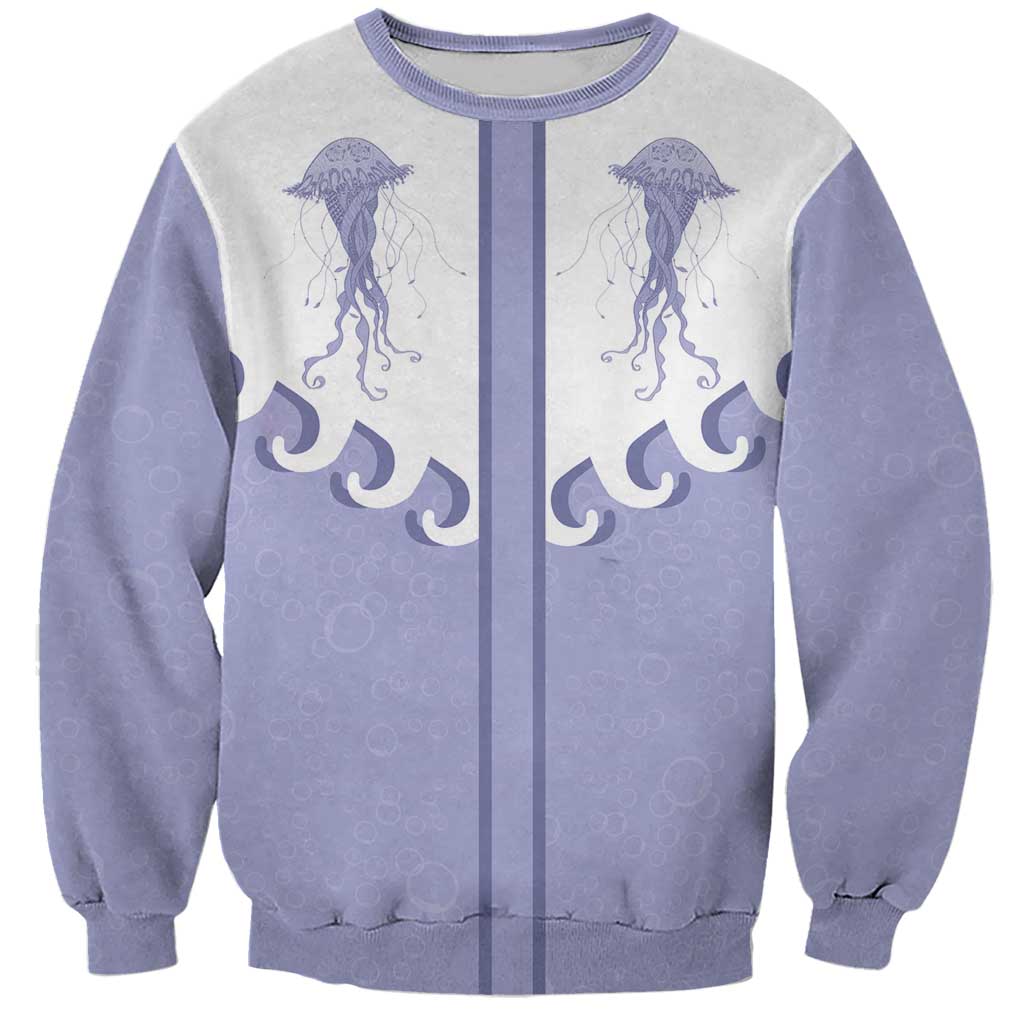 Western Yoke Sweatshirt Jellyfish And Water Bubbles Cowboy Style - Wonder Print Shop