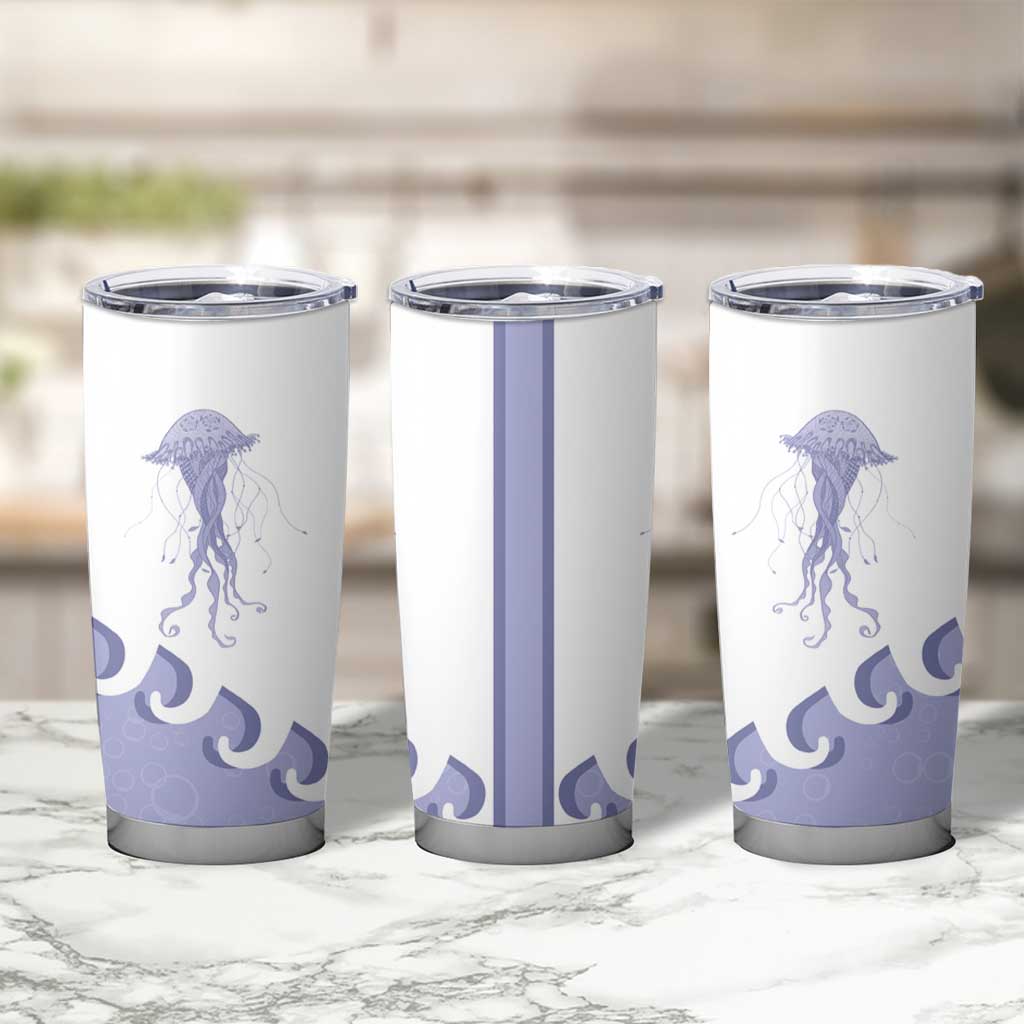 Western Yoke Tumbler Cup Jellyfish And Water Bubbles Cowboy Style - Wonder Print Shop