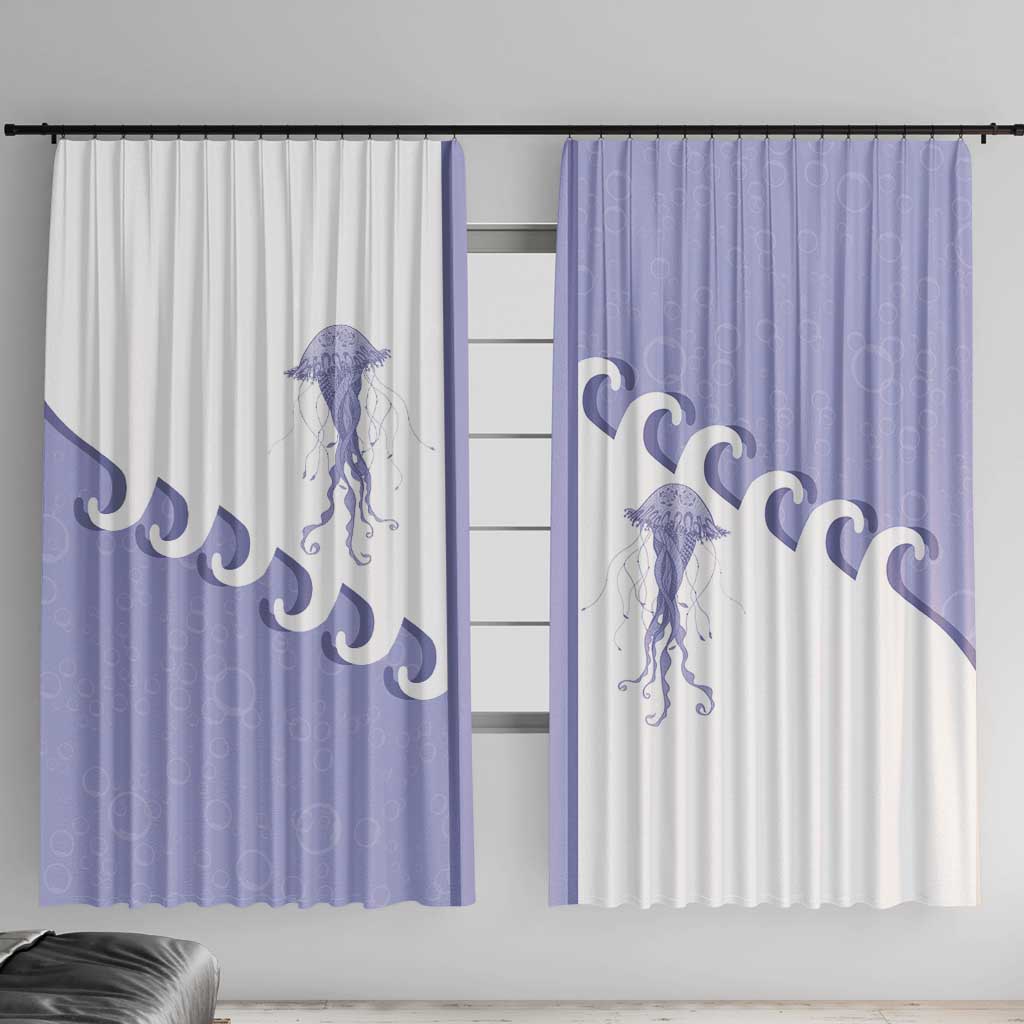 Western Yoke Window Curtain Jellyfish And Water Bubbles Cowboy Style - Wonder Print Shop