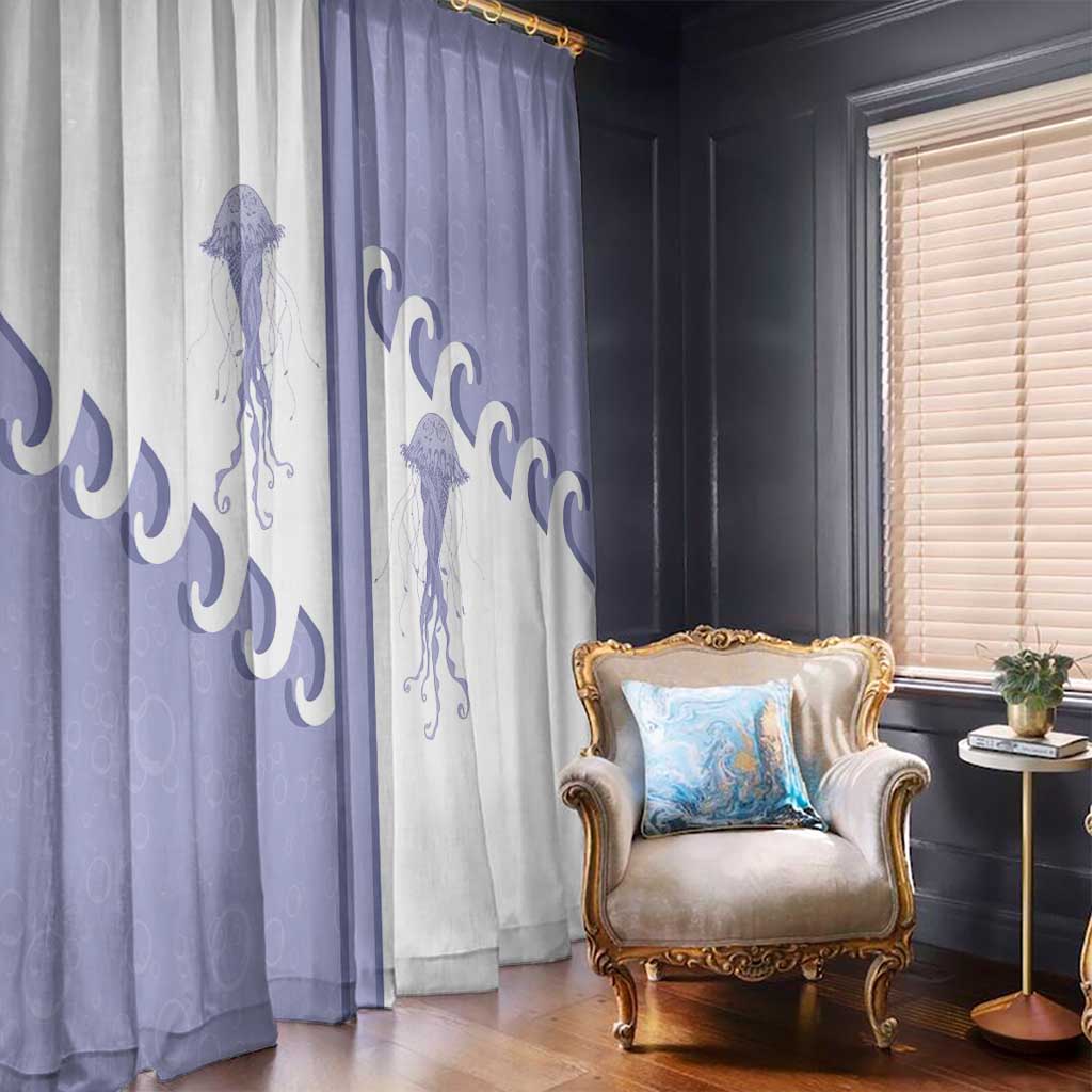 Western Yoke Window Curtain Jellyfish And Water Bubbles Cowboy Style - Wonder Print Shop