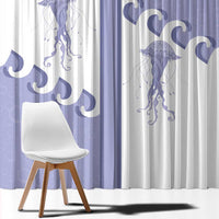 Western Yoke Window Curtain Jellyfish And Water Bubbles Cowboy Style - Wonder Print Shop