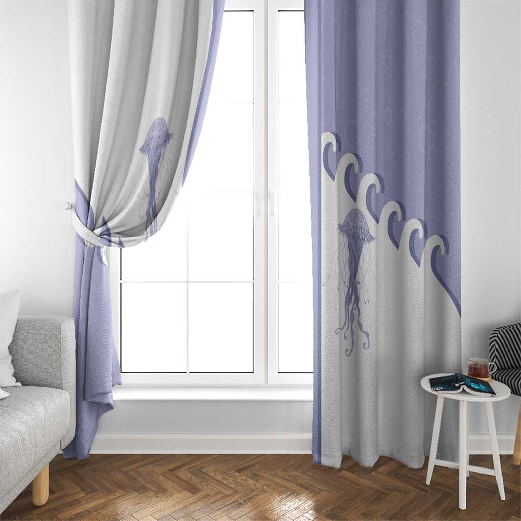 Western Yoke Window Curtain Jellyfish And Water Bubbles Cowboy Style - Wonder Print Shop