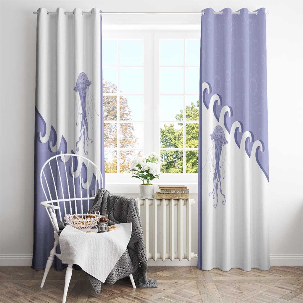 Western Yoke Window Curtain Jellyfish And Water Bubbles Cowboy Style - Wonder Print Shop