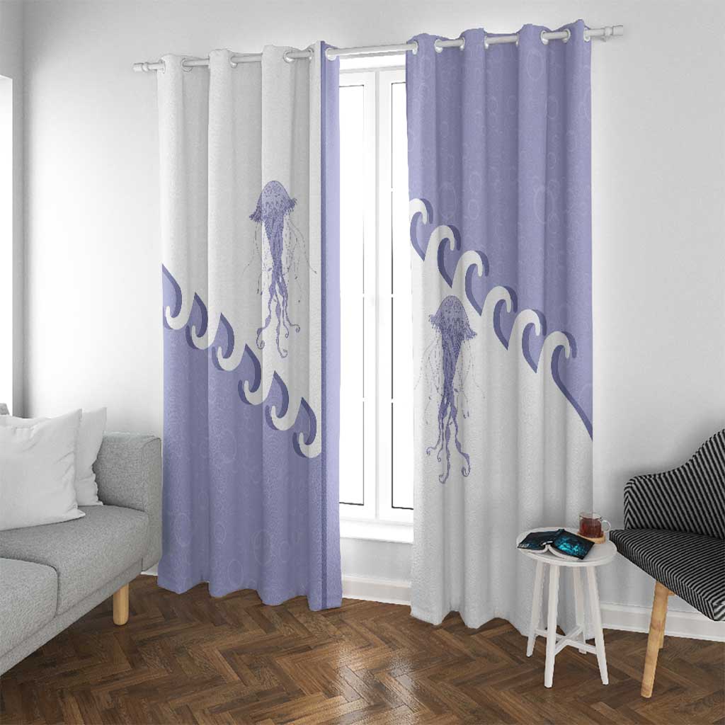 Western Yoke Window Curtain Jellyfish And Water Bubbles Cowboy Style - Wonder Print Shop