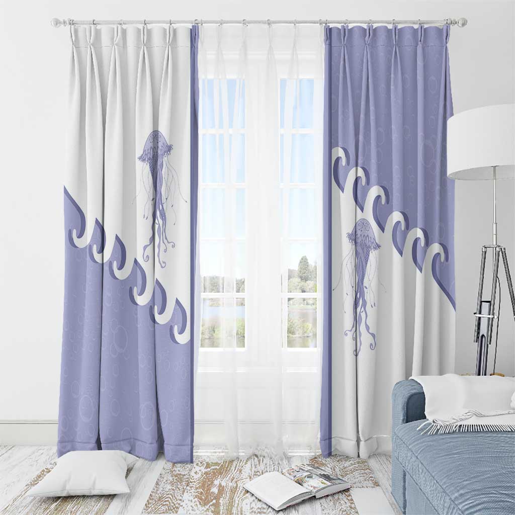 Western Yoke Window Curtain Jellyfish And Water Bubbles Cowboy Style - Wonder Print Shop