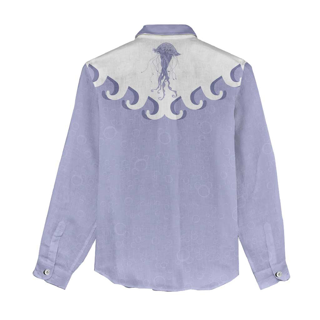 Western Yoke Women Casual Shirt Jellyfish And Water Bubbles Cowboy Style - Wonder Print Shop