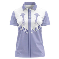 Western Yoke Women Polo Shirt Jellyfish And Water Bubbles Cowboy Style - Wonder Print Shop
