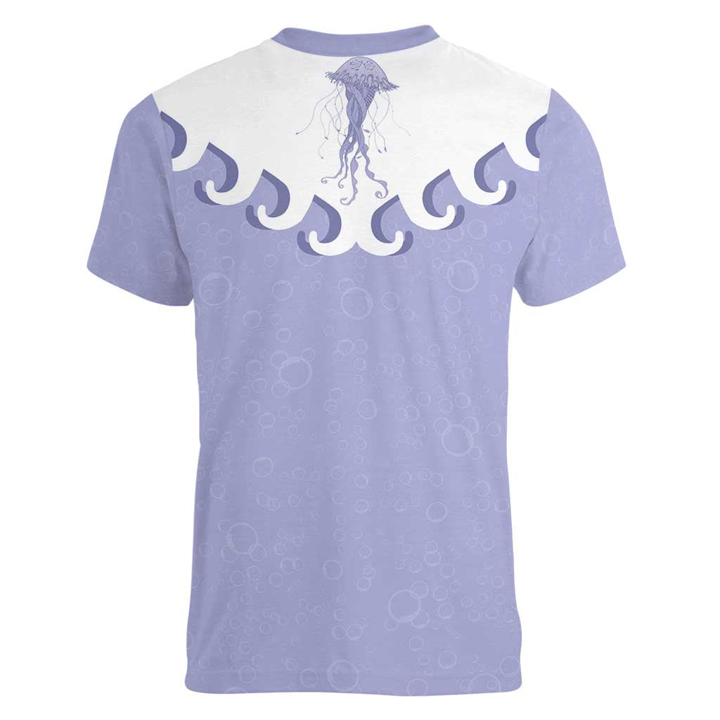 Western Yoke Women V-Neck T-Shirt Jellyfish And Water Bubbles Cowboy Style - Wonder Print Shop