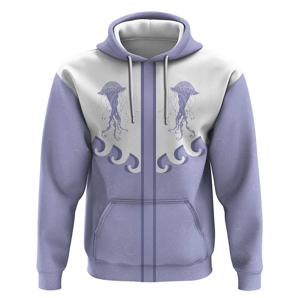 Western Yoke Zip Hoodie Jellyfish And Water Bubbles Cowboy Style - Wonder Print Shop
