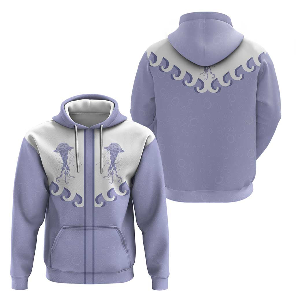 Western Yoke Zip Hoodie Jellyfish And Water Bubbles Cowboy Style - Wonder Print Shop