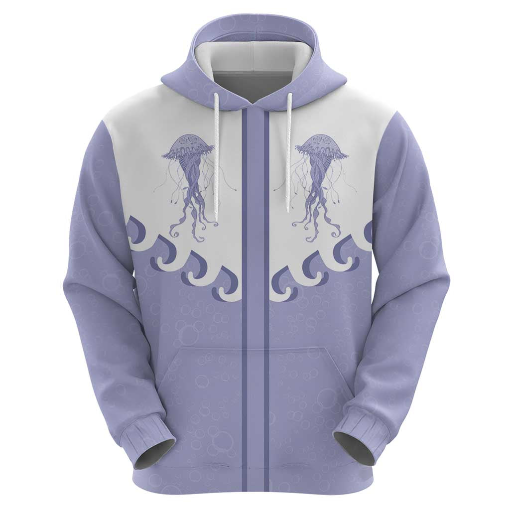 Western Yoke Zip Hoodie Jellyfish And Water Bubbles Cowboy Style - Wonder Print Shop