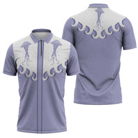 Western Yoke Zipper Polo Shirt Jellyfish And Water Bubbles Cowboy Style - Wonder Print Shop