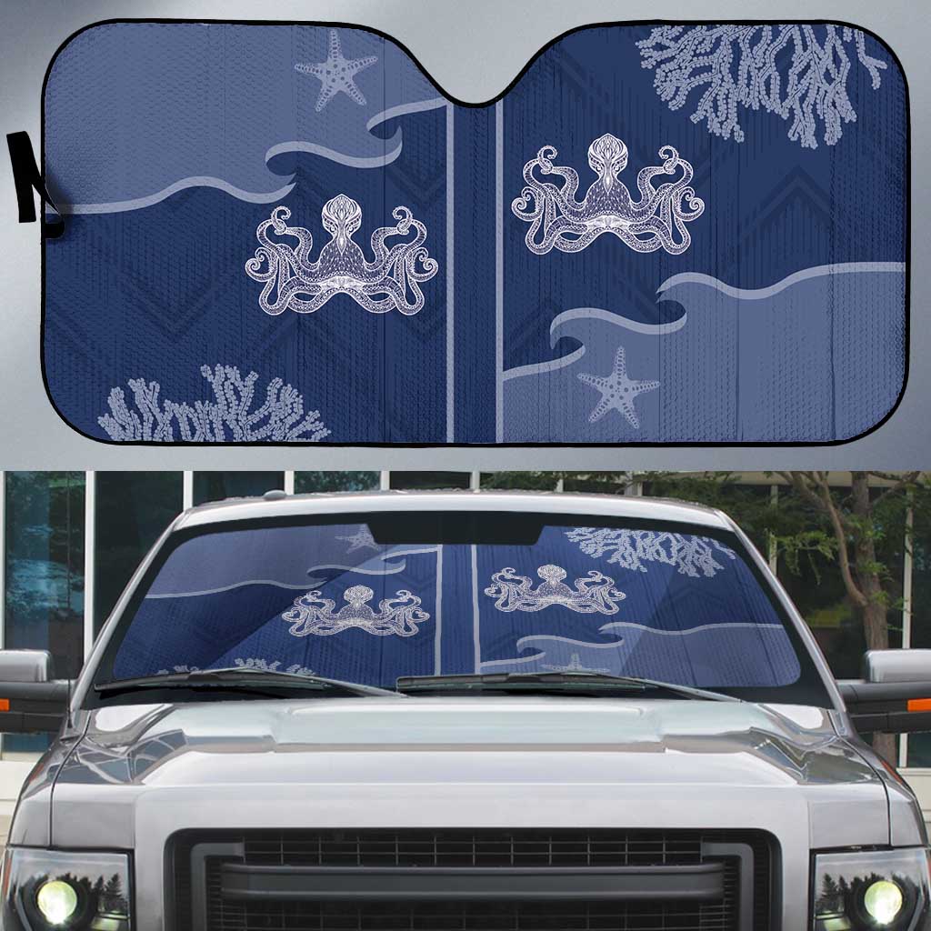 Western Yoke Auto Sun Shade Octopus And Coral Cowboy Style - Wonder Print Shop