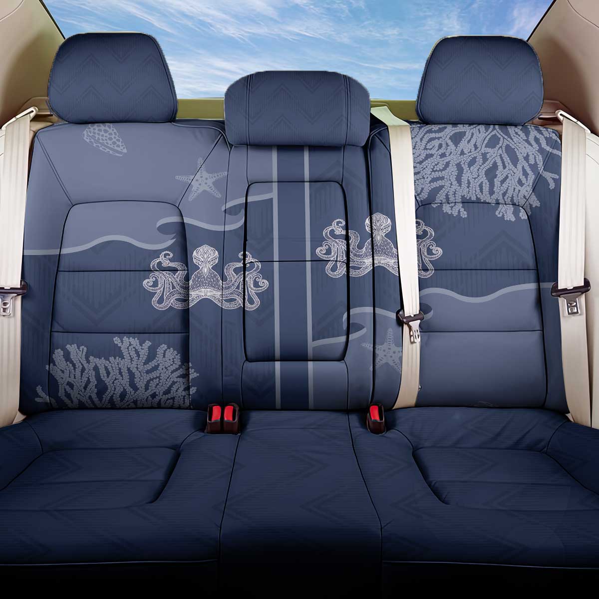Western Yoke Back Car Seat Cover Octopus And Coral Cowboy Style - Wonder Print Shop