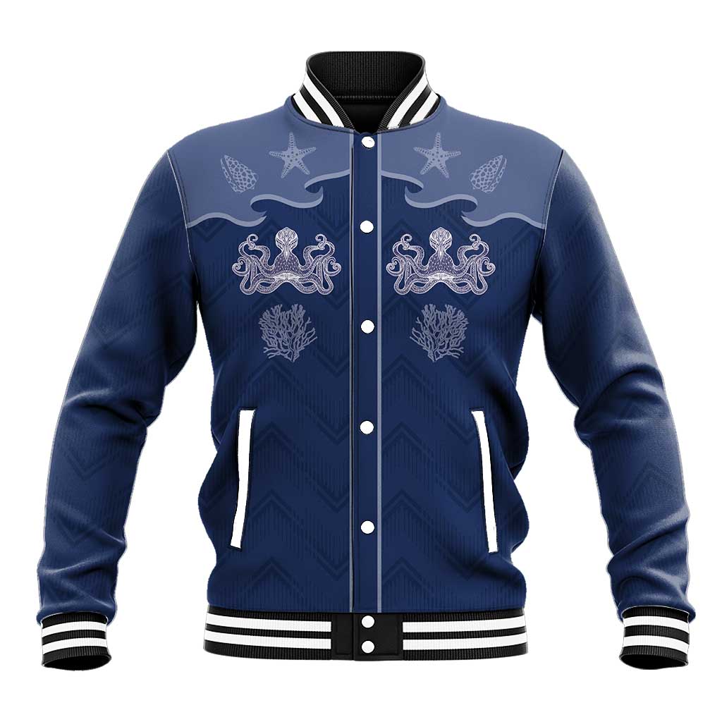 Western Yoke Baseball Jacket Octopus And Coral Cowboy Style - Wonder Print Shop