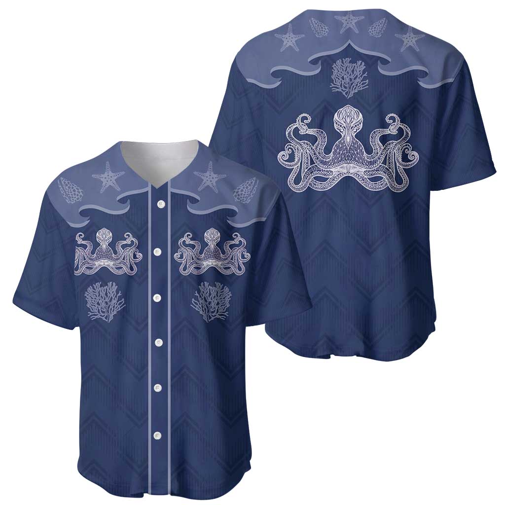 Western Yoke Baseball Jersey Octopus And Coral Cowboy Style - Wonder Print Shop