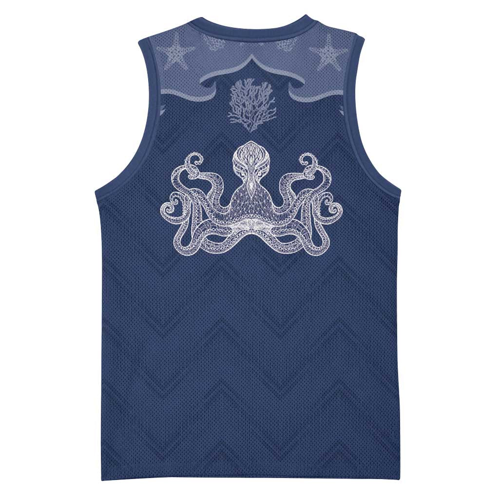 Western Yoke Basketball Jersey Octopus And Coral Cowboy Style - Wonder Print Shop