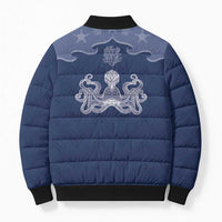 Western Yoke Bomber Puffer Jacket Octopus And Coral Cowboy Style - Wonder Print Shop