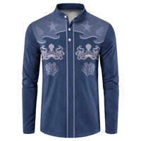 Western Yoke Button Sweatshirt Octopus And Coral Cowboy Style - Wonder Print Shop