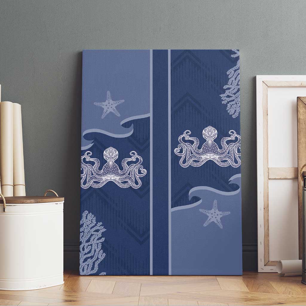 Western Yoke Canvas Wall Art Octopus And Coral Cowboy Style - Wonder Print Shop