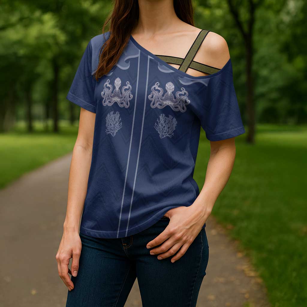 Western Yoke Cross Shoulder Shirt Octopus And Coral Cowboy Style - Wonder Print Shop