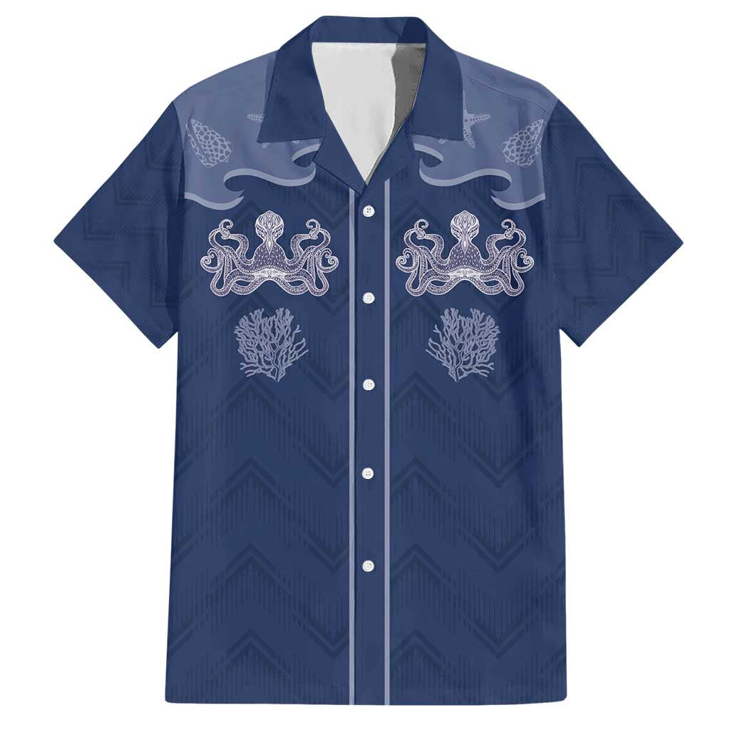 Western Yoke Hawaiian Shirt Octopus And Coral Cowboy Style - Wonder Print Shop