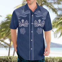 Western Yoke Hawaiian Shirt Octopus And Coral Cowboy Style - Wonder Print Shop