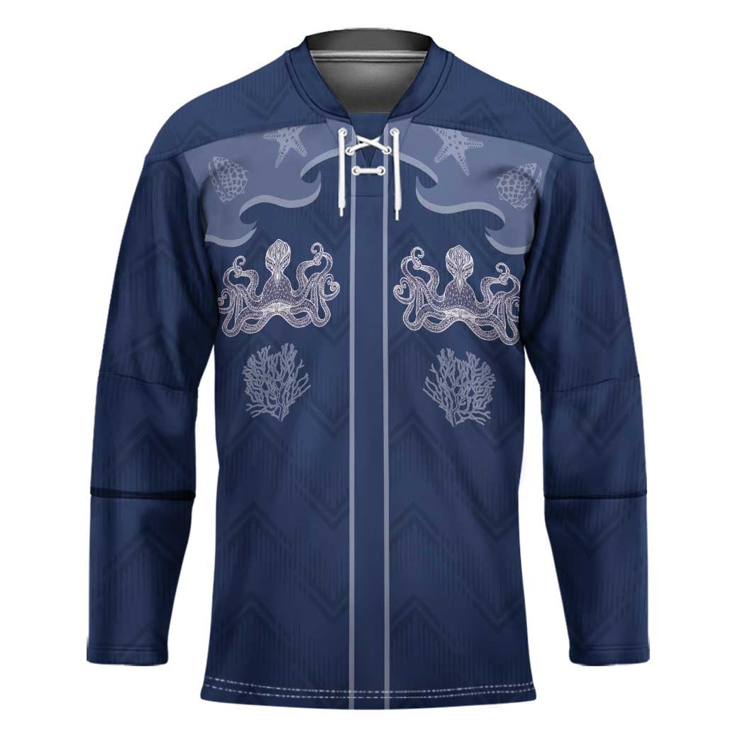 Western Yoke Hockey Jersey Octopus And Coral Cowboy Style - Wonder Print Shop