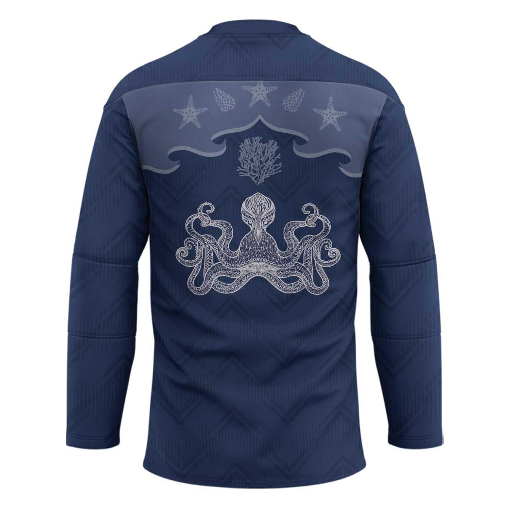 Western Yoke Hockey Jersey Octopus And Coral Cowboy Style - Wonder Print Shop