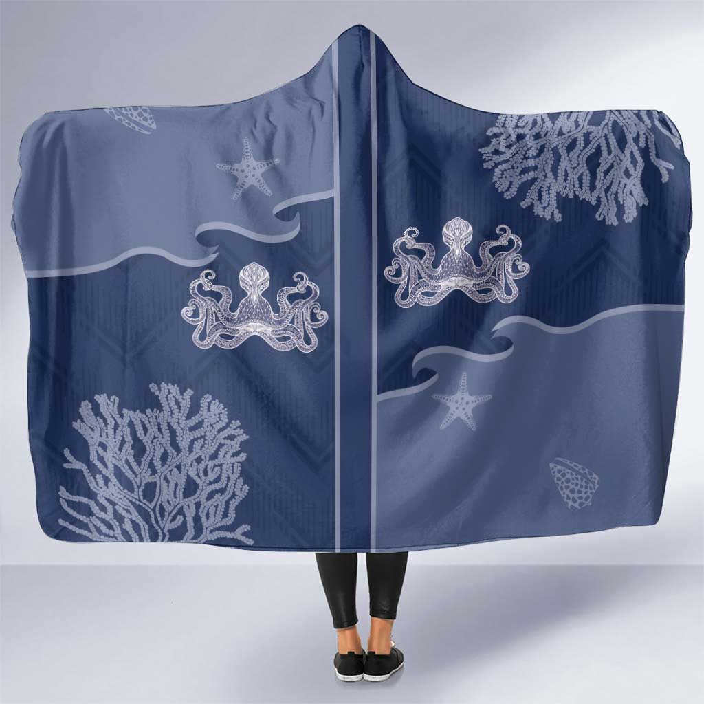 Western Yoke Hooded Blanket Octopus And Coral Cowboy Style - Wonder Print Shop