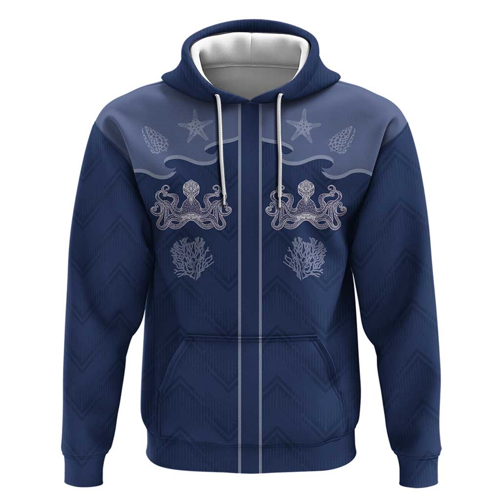 Western Yoke Hoodie Octopus And Coral Cowboy Style - Wonder Print Shop