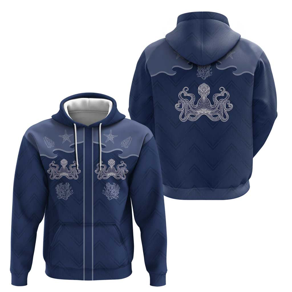 Western Yoke Hoodie Octopus And Coral Cowboy Style - Wonder Print Shop