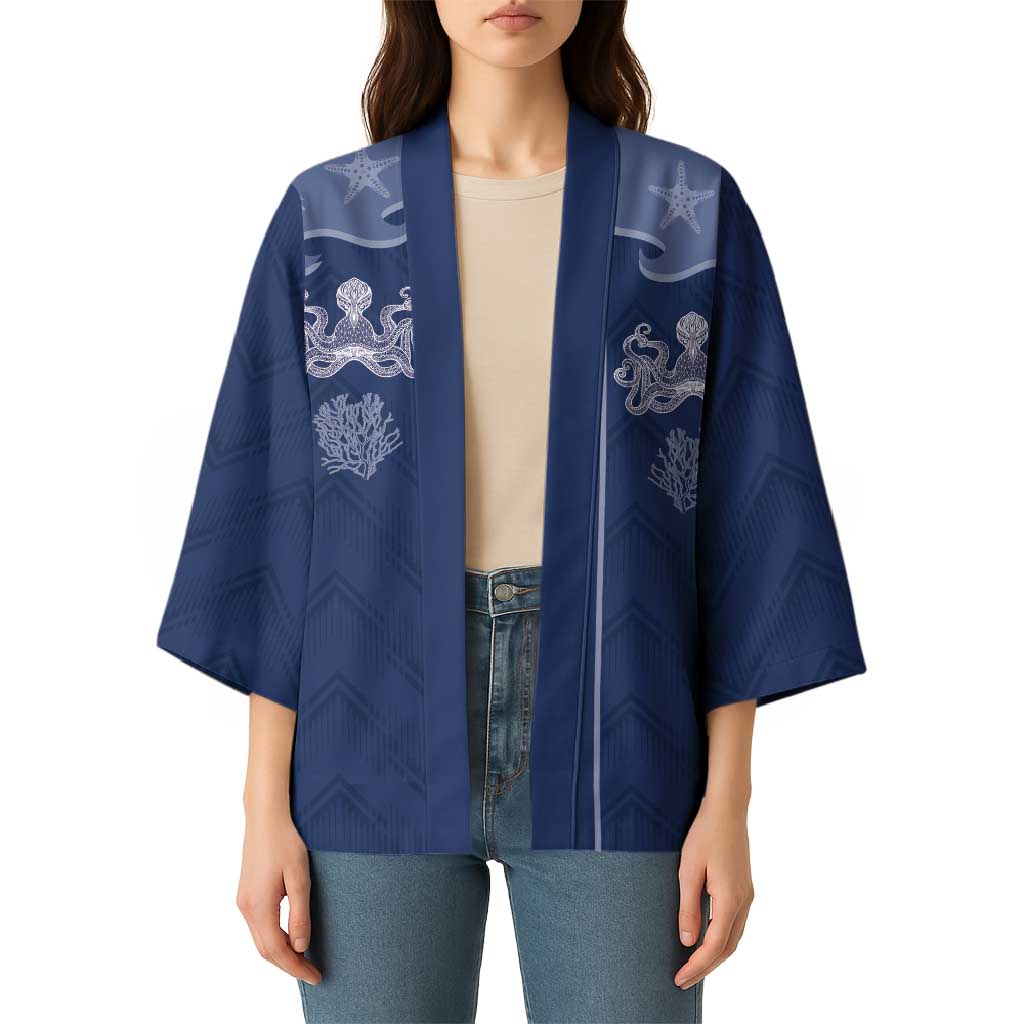 Western Yoke Kimono Octopus And Coral Cowboy Style - Wonder Print Shop