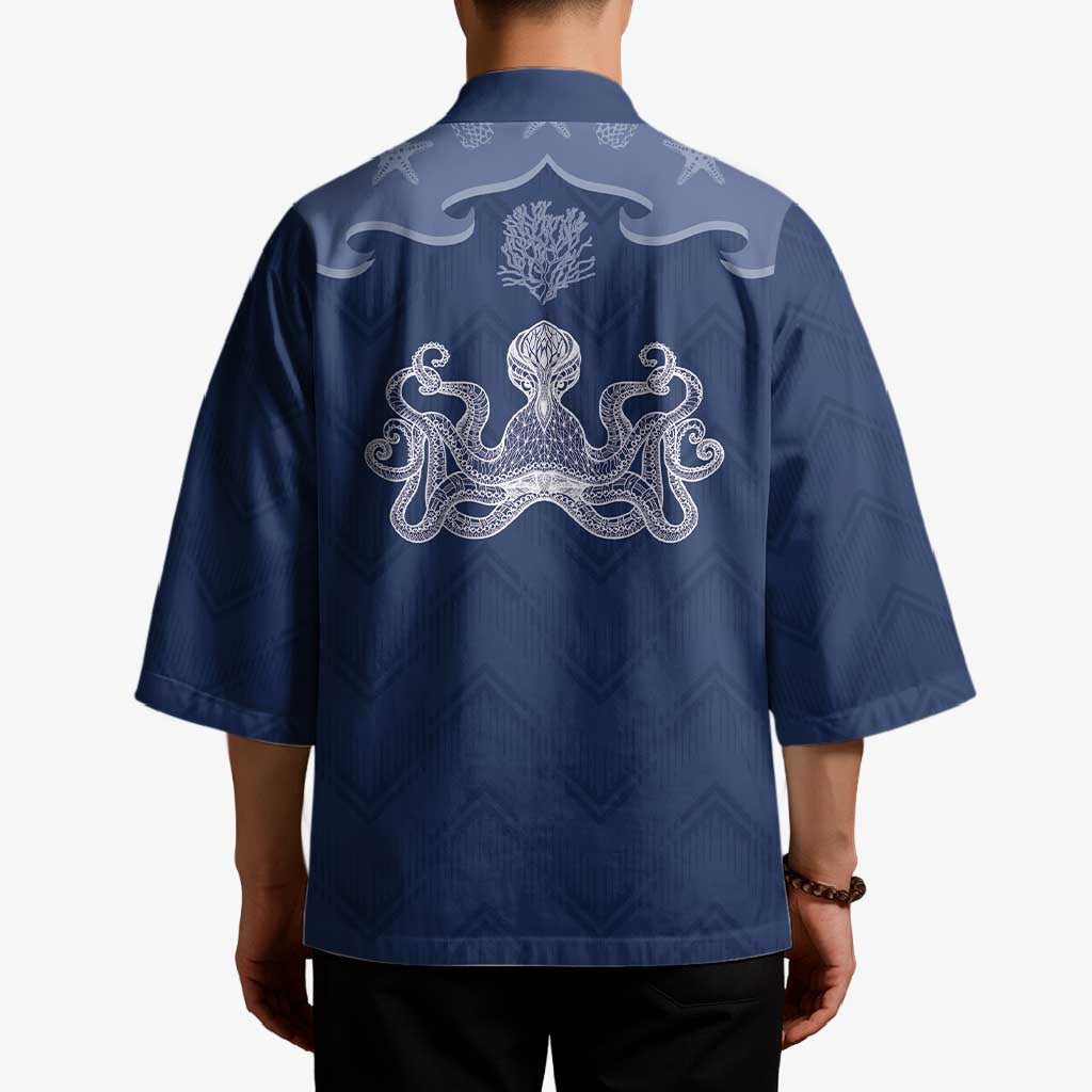 Western Yoke Kimono Octopus And Coral Cowboy Style - Wonder Print Shop