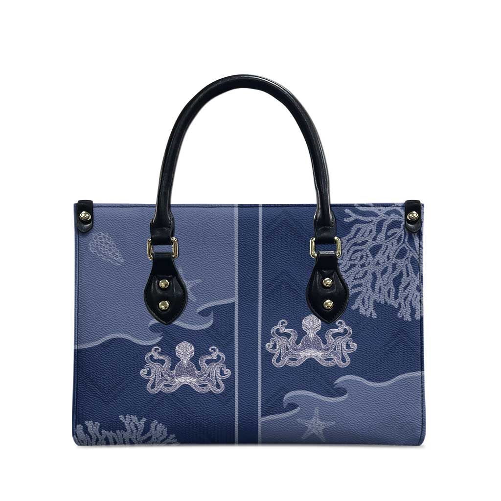 Western Yoke Leather Bag Octopus And Coral Cowboy Style - Wonder Print Shop