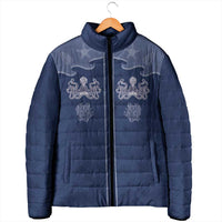 Western Yoke Padded Jacket Octopus And Coral Cowboy Style - Wonder Print Shop