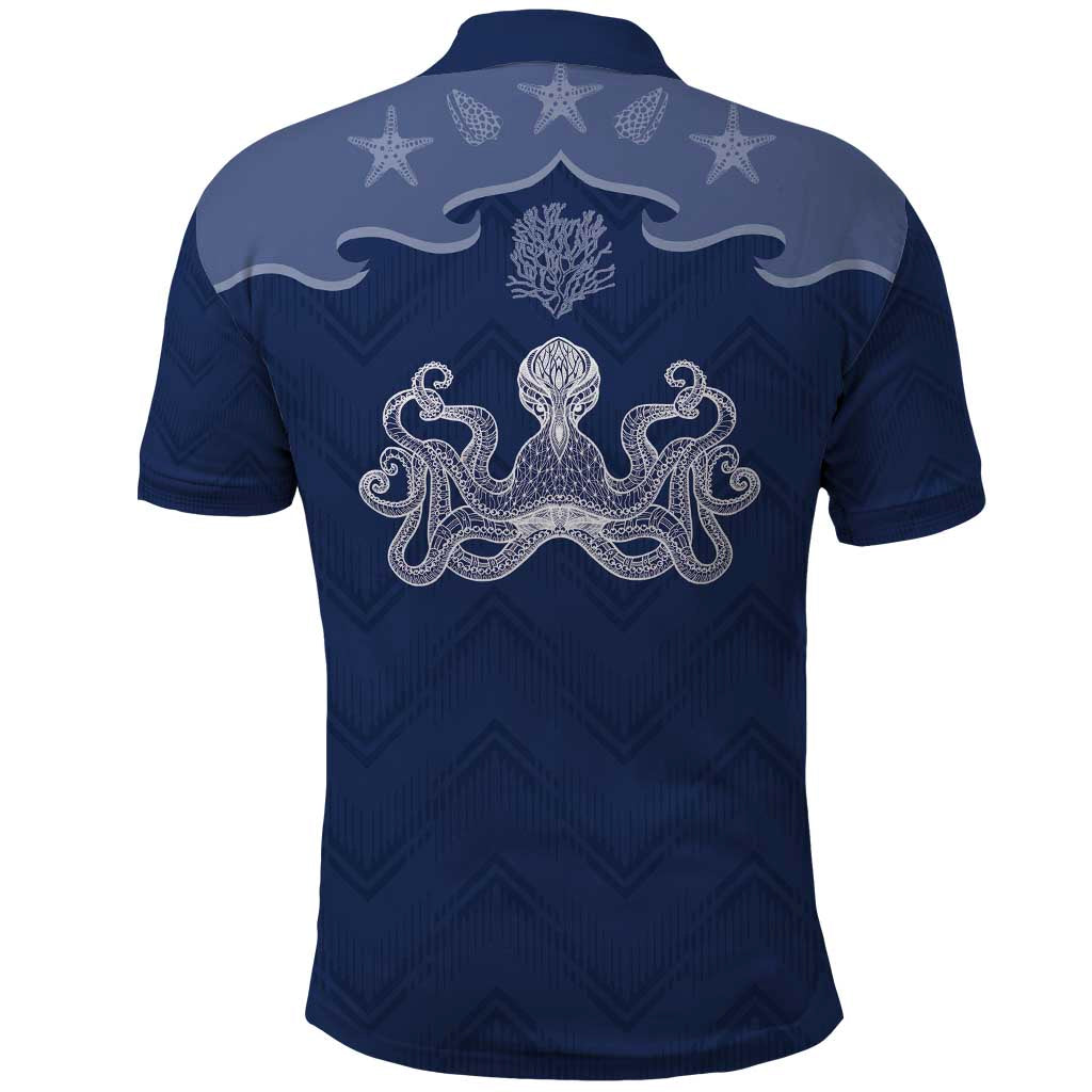 Western Yoke Polo Shirt Octopus And Coral Cowboy Style - Wonder Print Shop