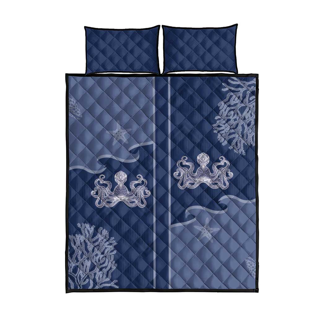 Western Yoke Quilt Bed Set Octopus And Coral Cowboy Style - Wonder Print Shop