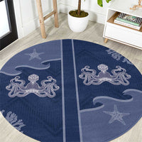 Western Yoke Round Carpet Octopus And Coral Cowboy Style - Wonder Print Shop